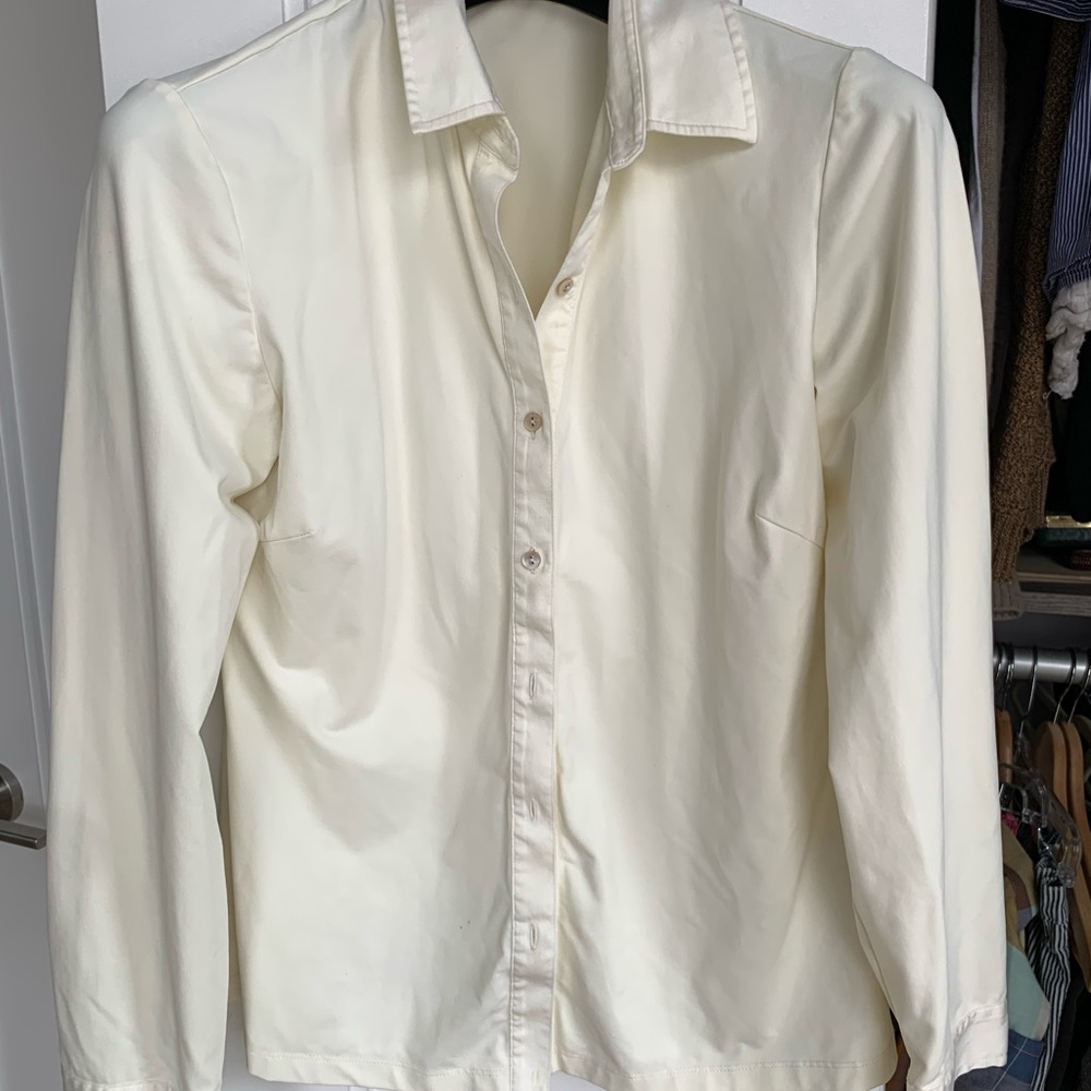 J McLaughlin white buttondown w stretch, lightly used